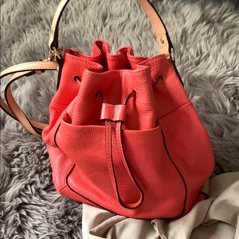 Pink bucket bag